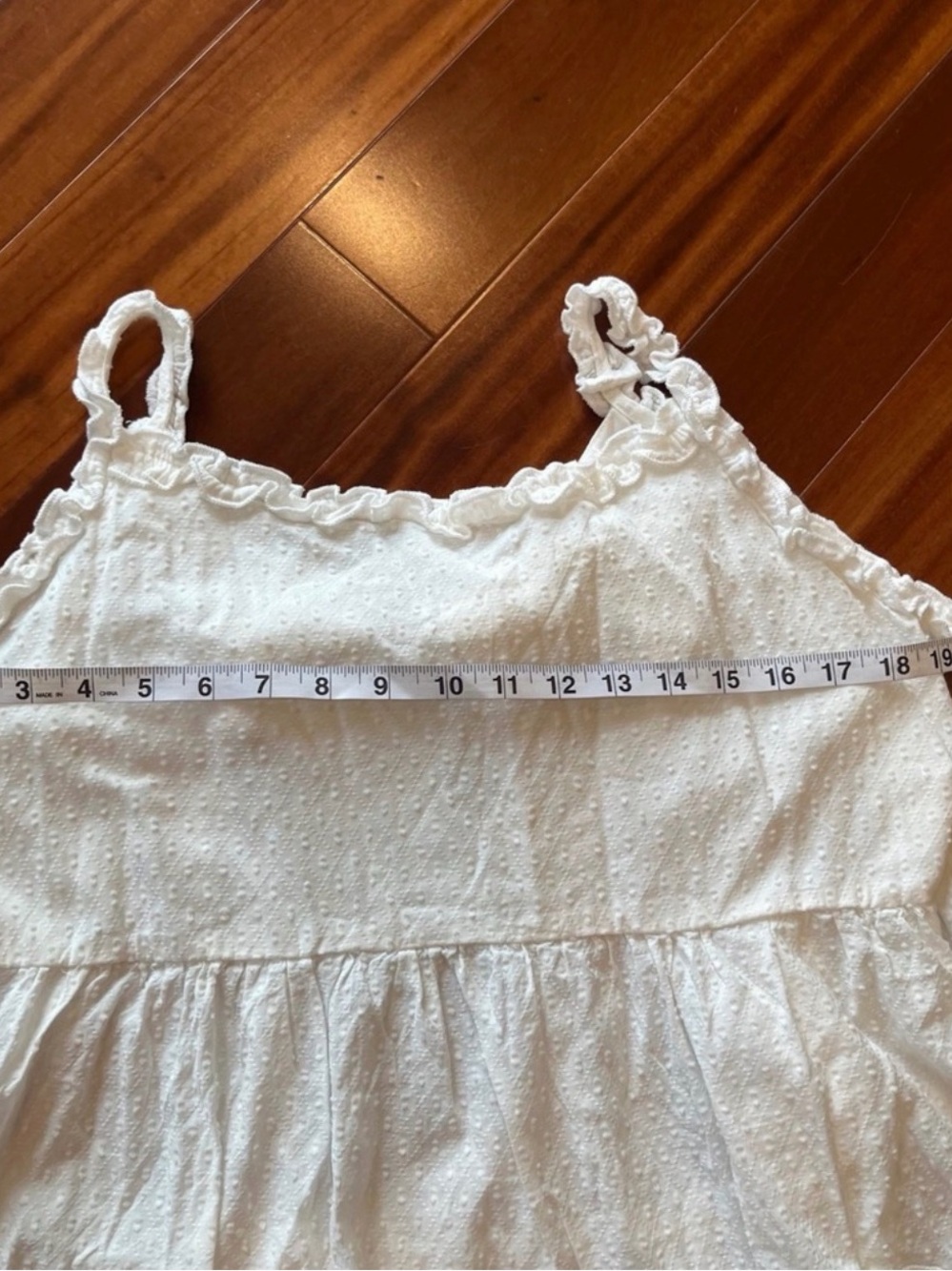 POL White Tank Top Babydoll Swiss Dot Tiered Tie Back Ruffle Boho New Plus 3XL - Picture 7 of 7